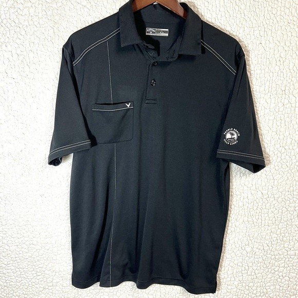 Callaway Other - Callaway Golf Polo Men's L Black Pebble Beach Logo Athleisure Casual Lightweight
